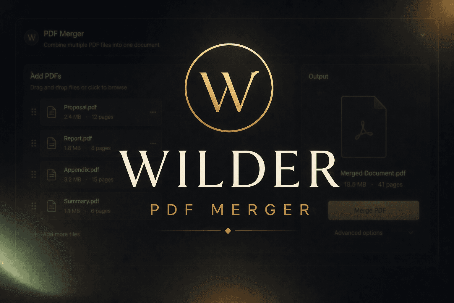 Wilder PDF Merger cover