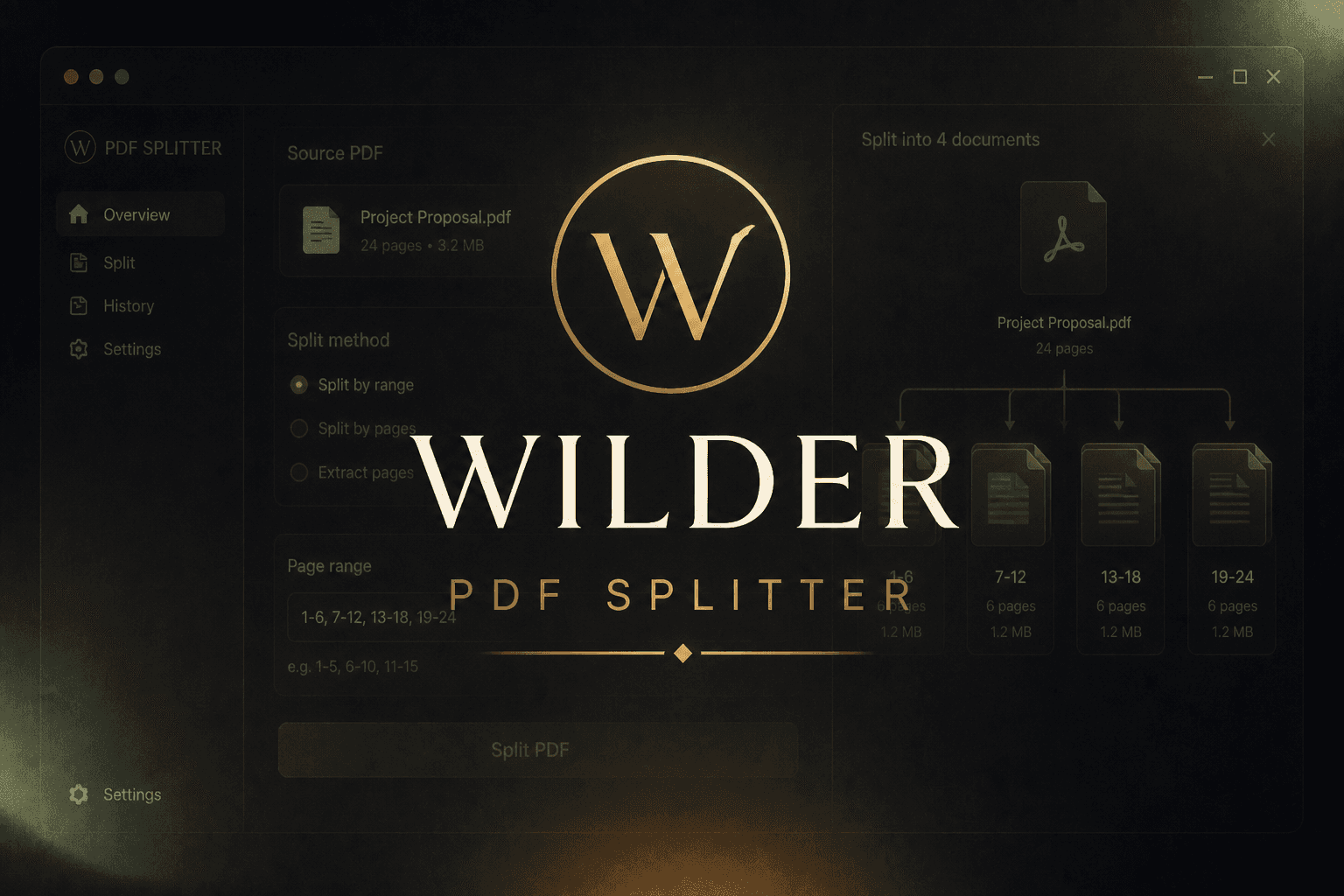 Wilder PDF Splitter cover