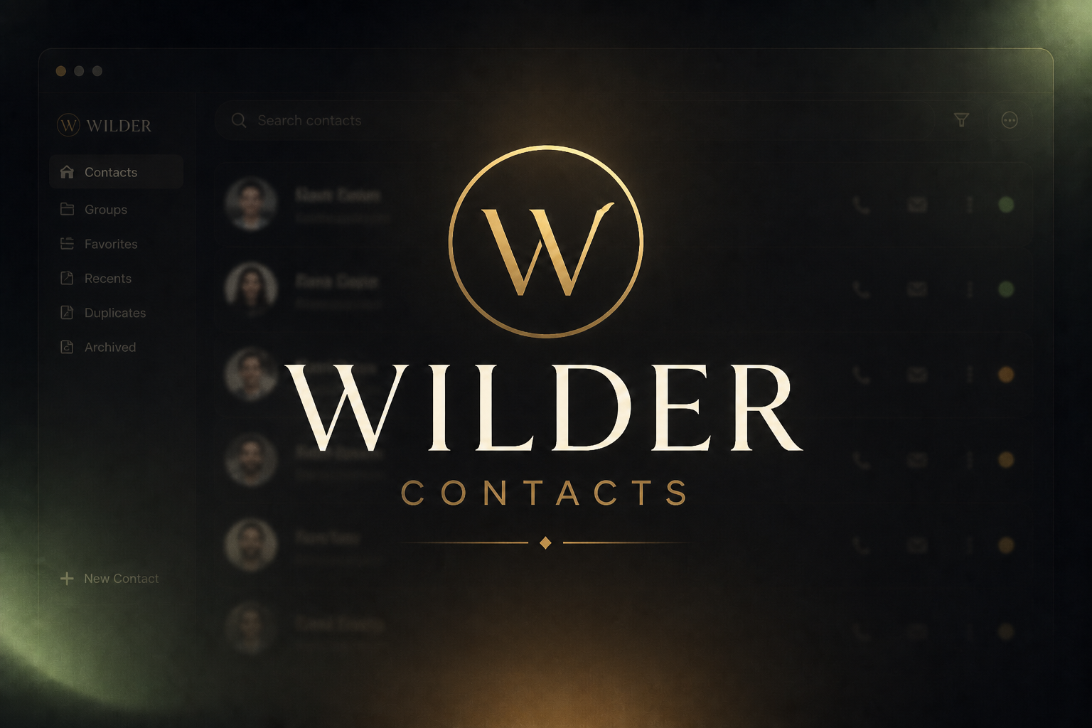 Wilder Workspace (Desktop Edition) wilder contacts